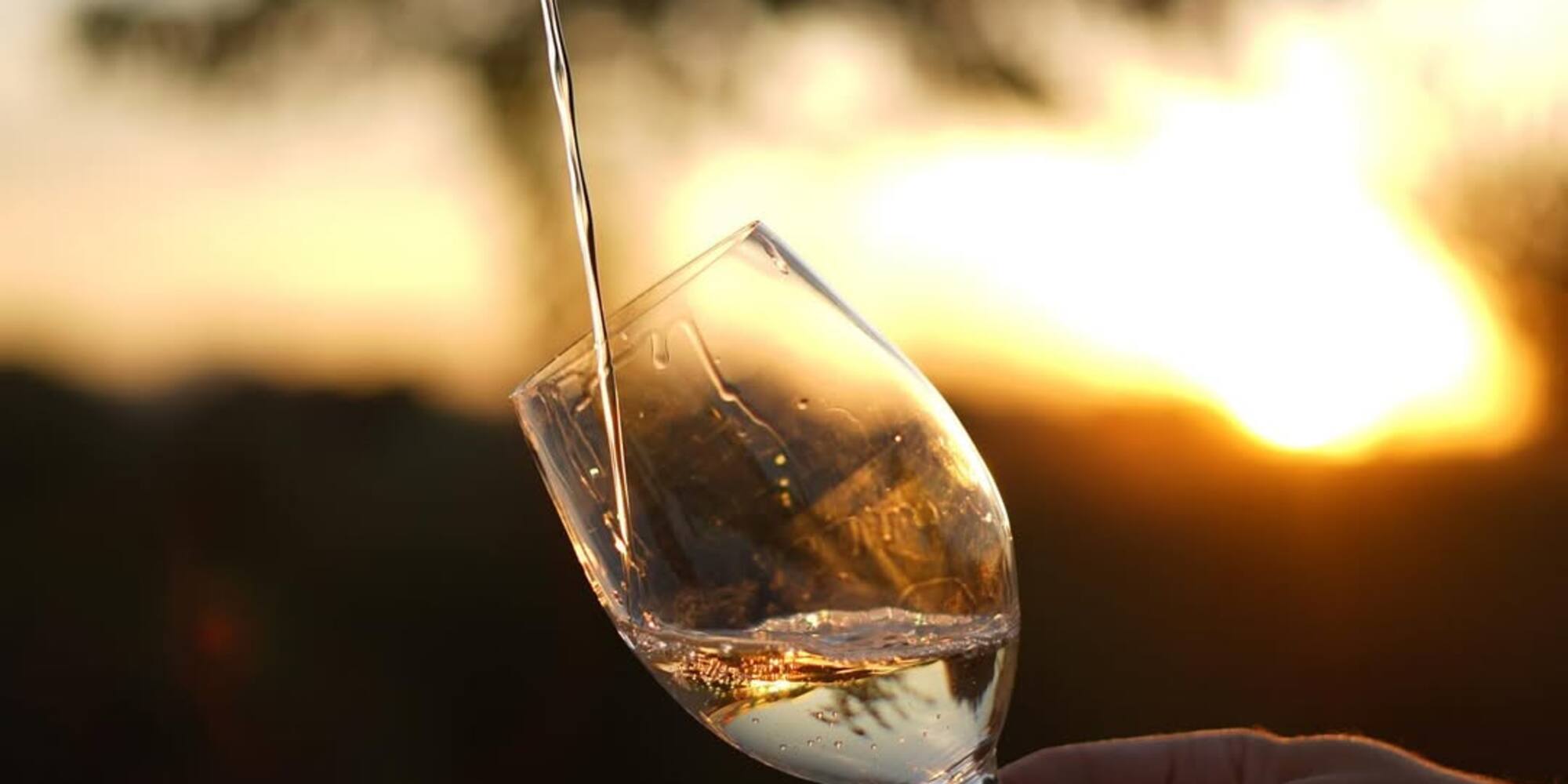 a person pouring a glass of wine