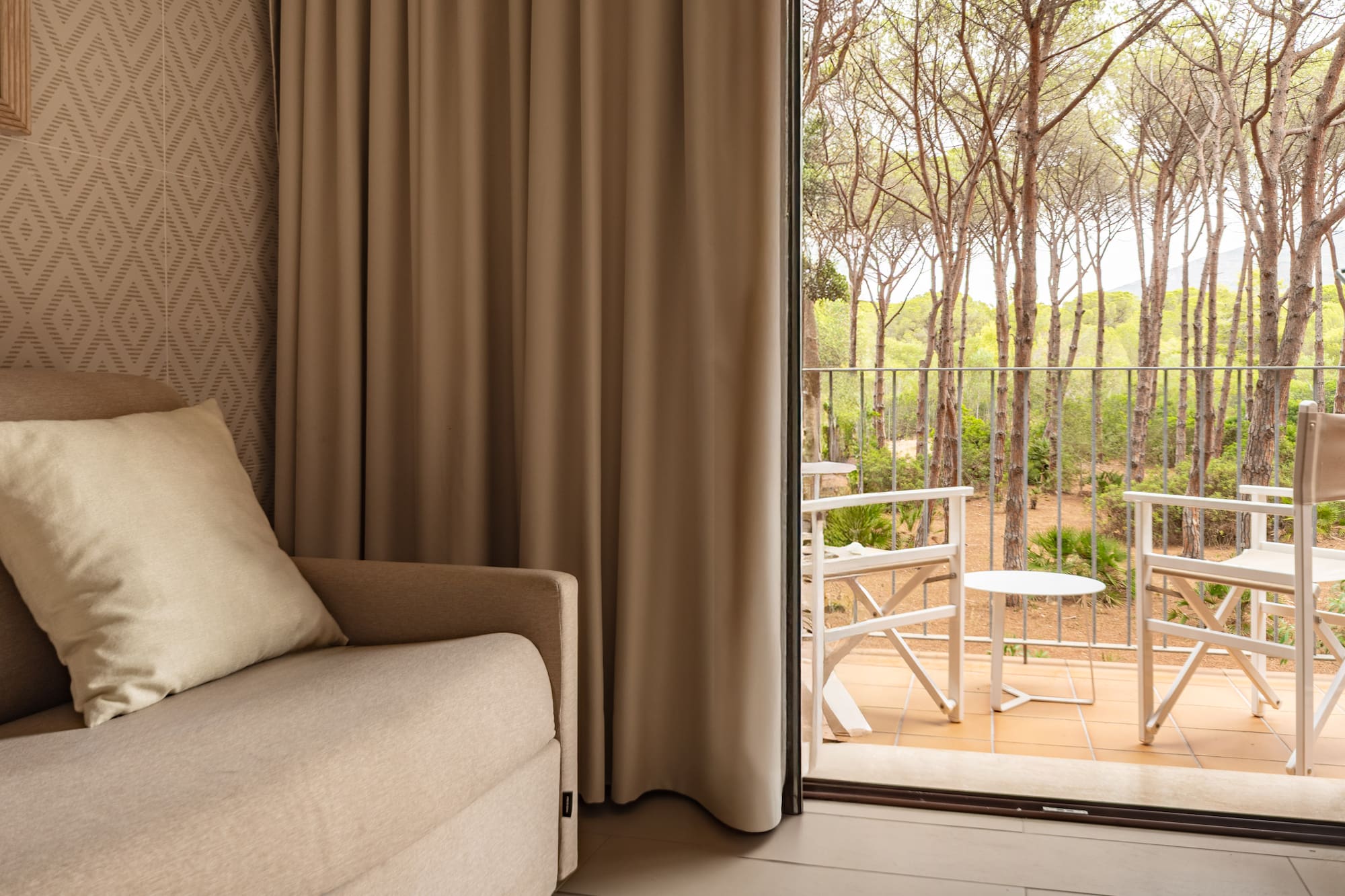 a couch and a sliding glass door