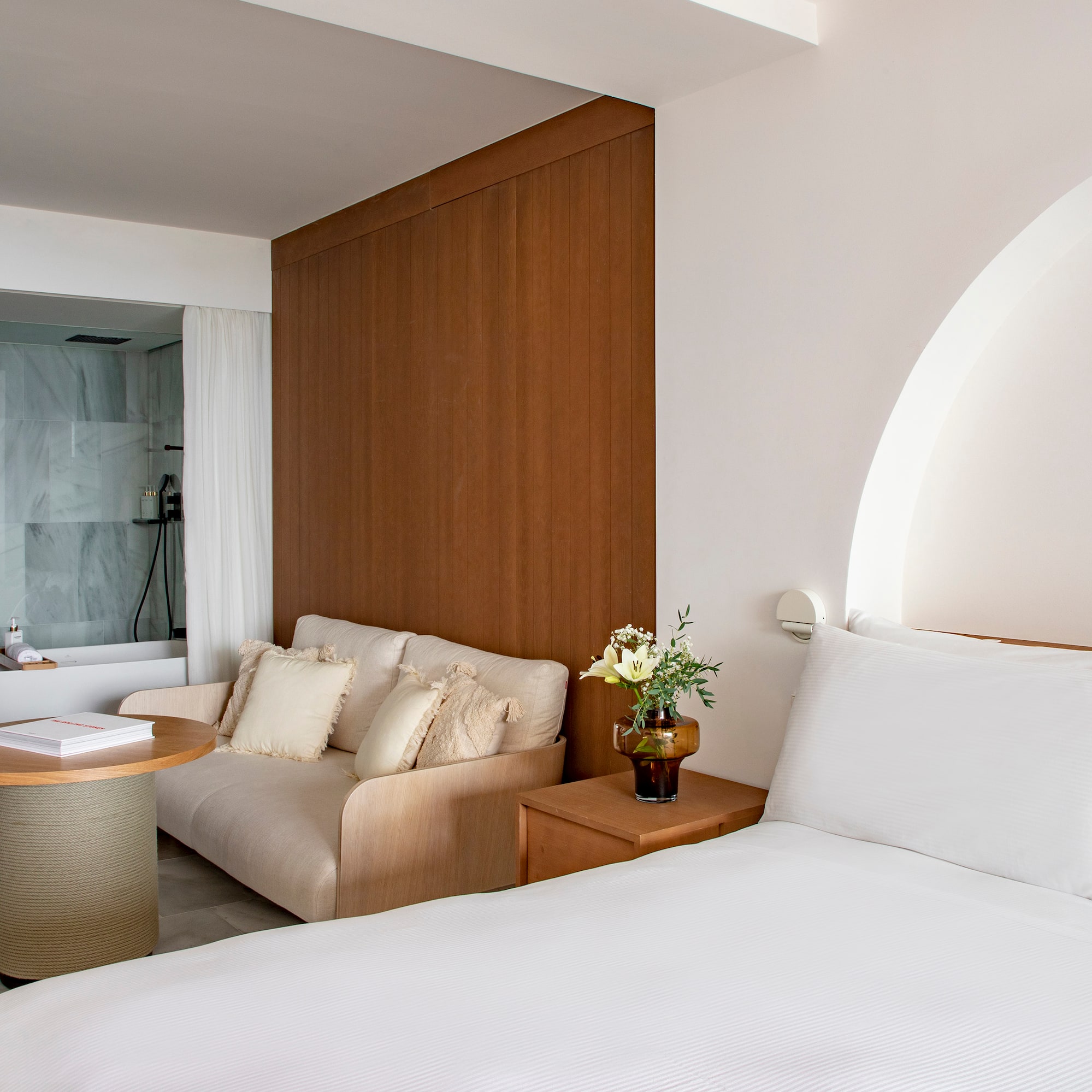 a room with a bed and a couch