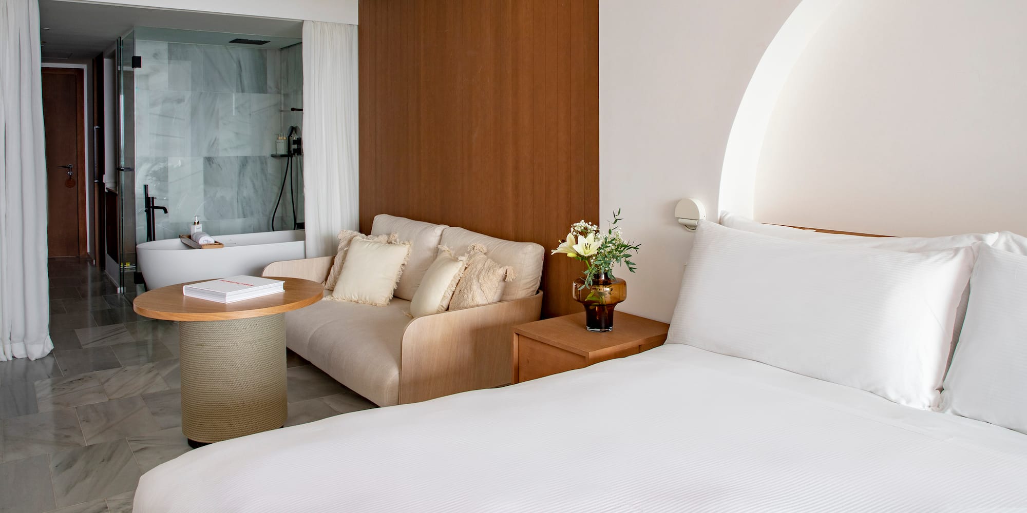 a room with a bed and a couch