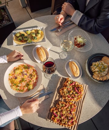 a table with food on it