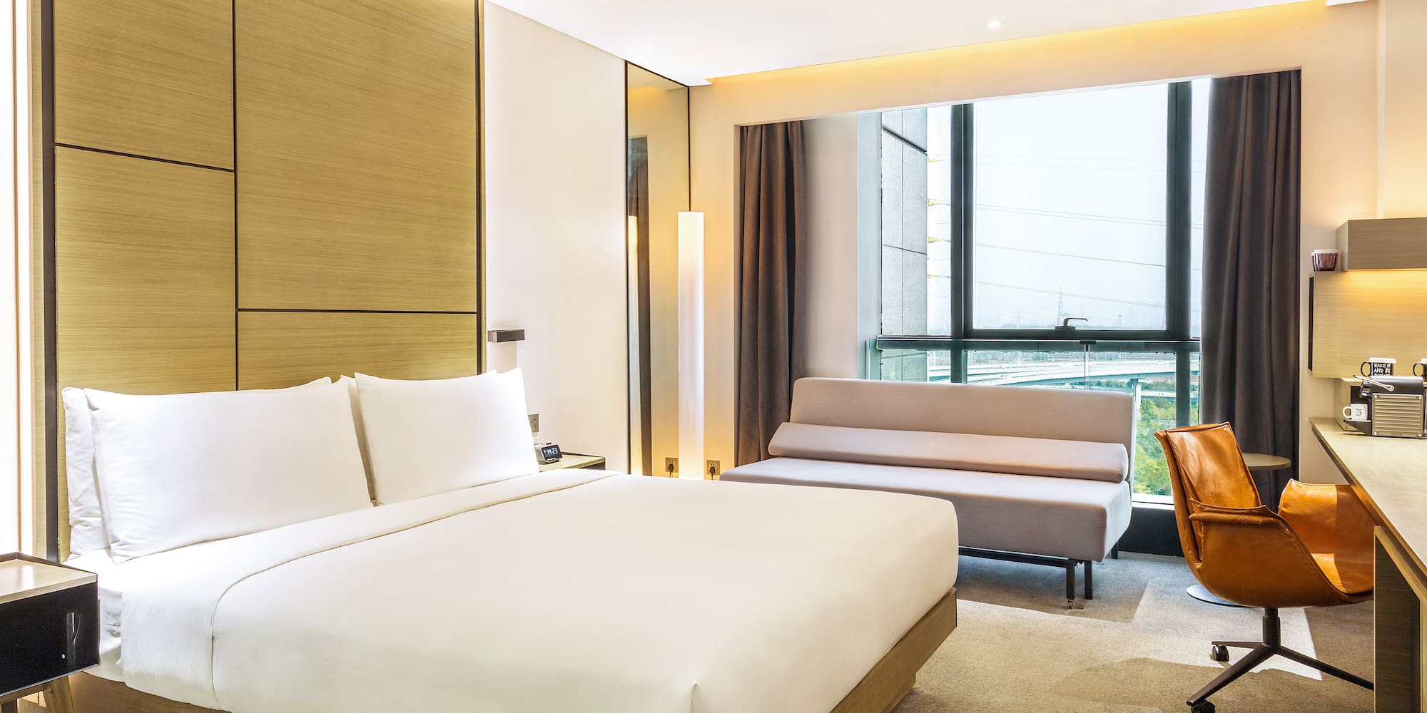 a room with a bed and a couch