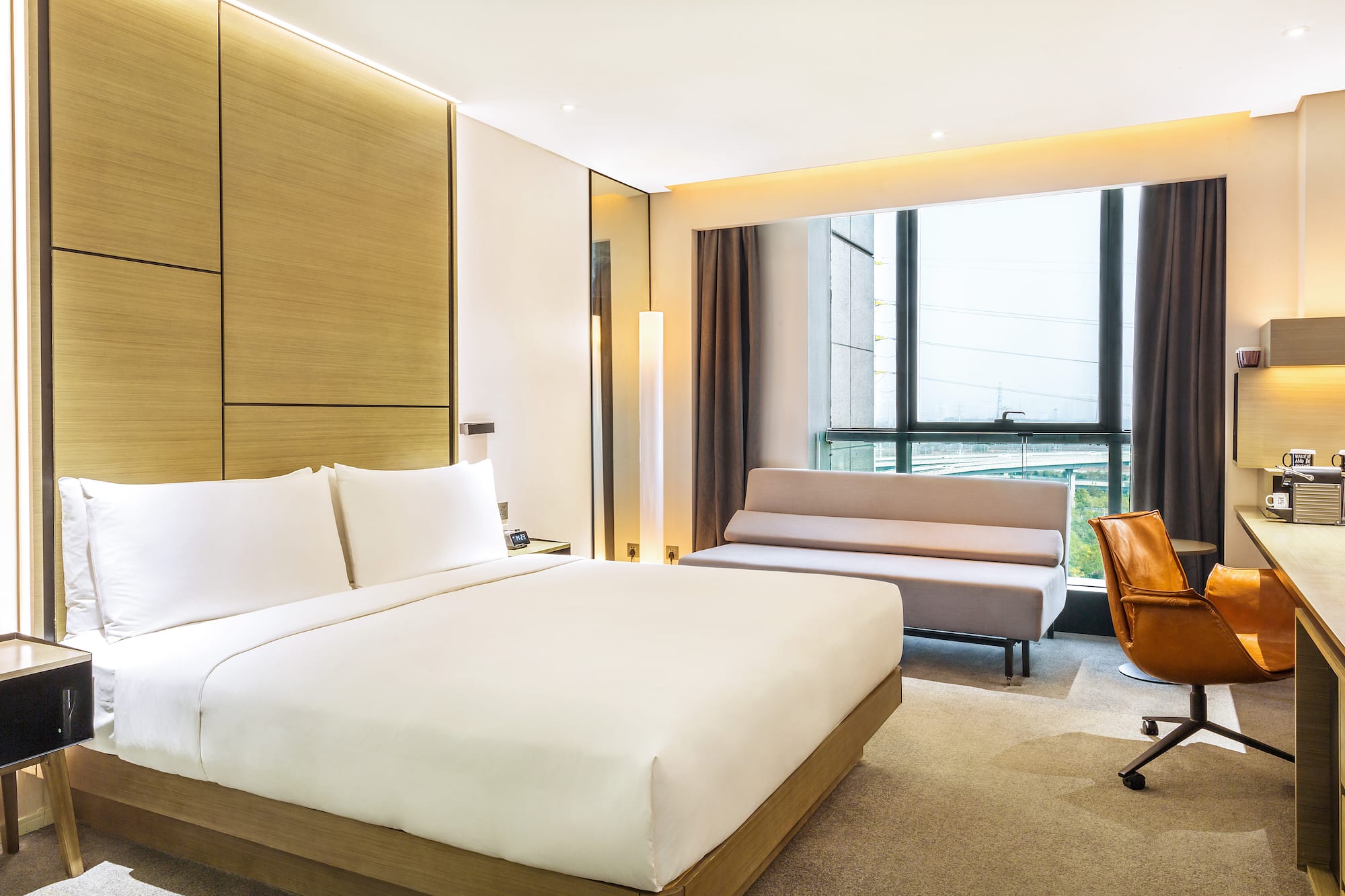 a room with a bed and a couch