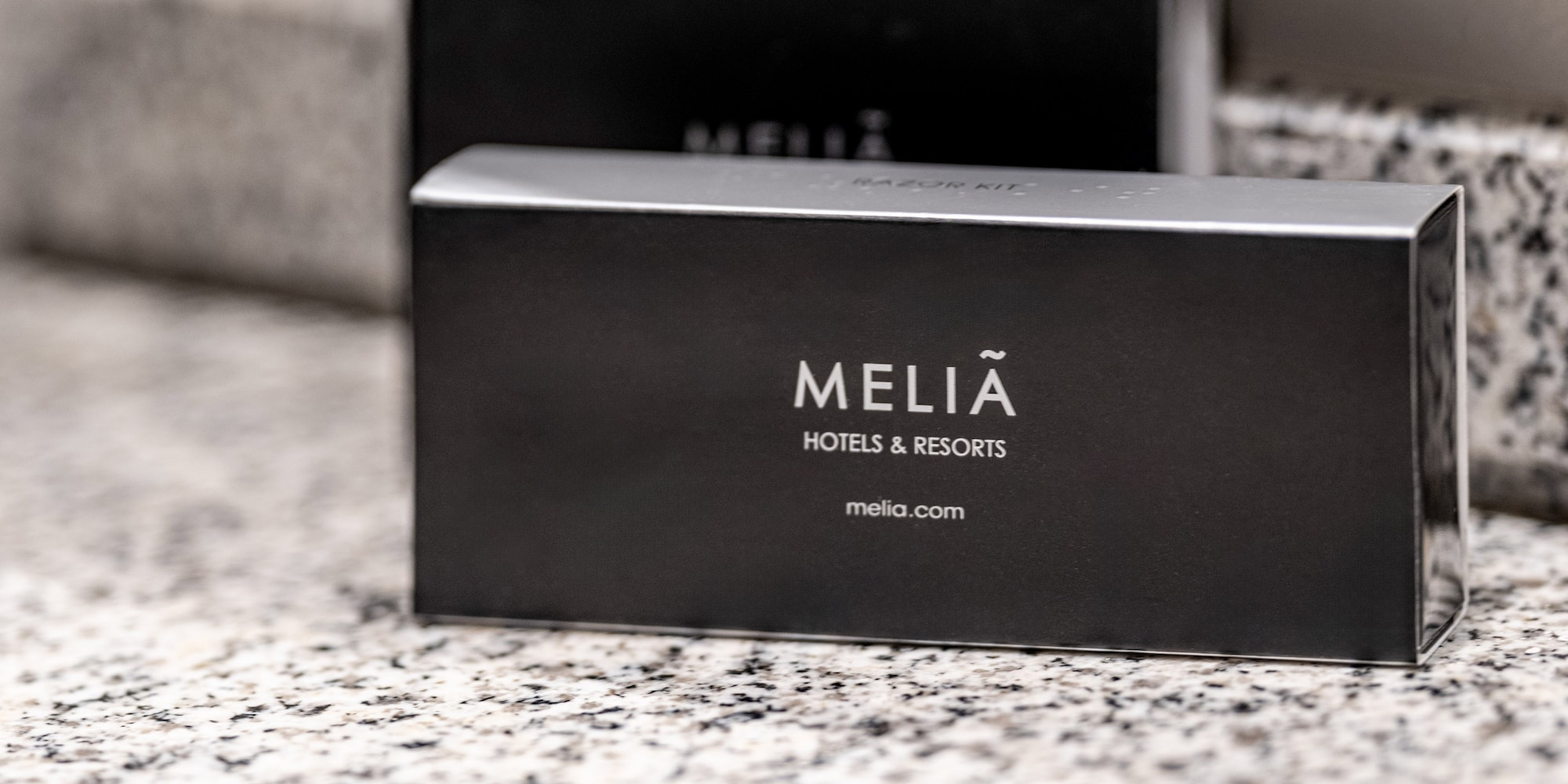 a black box on a marble surface