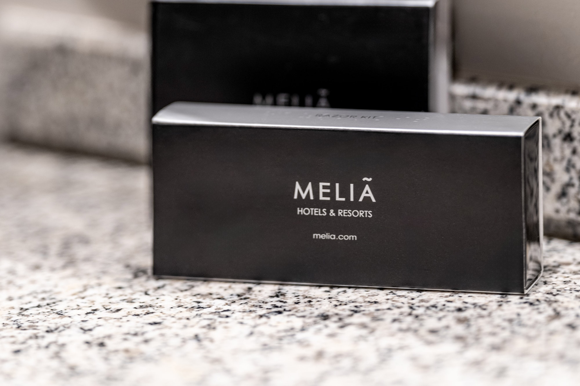 a black box on a marble surface