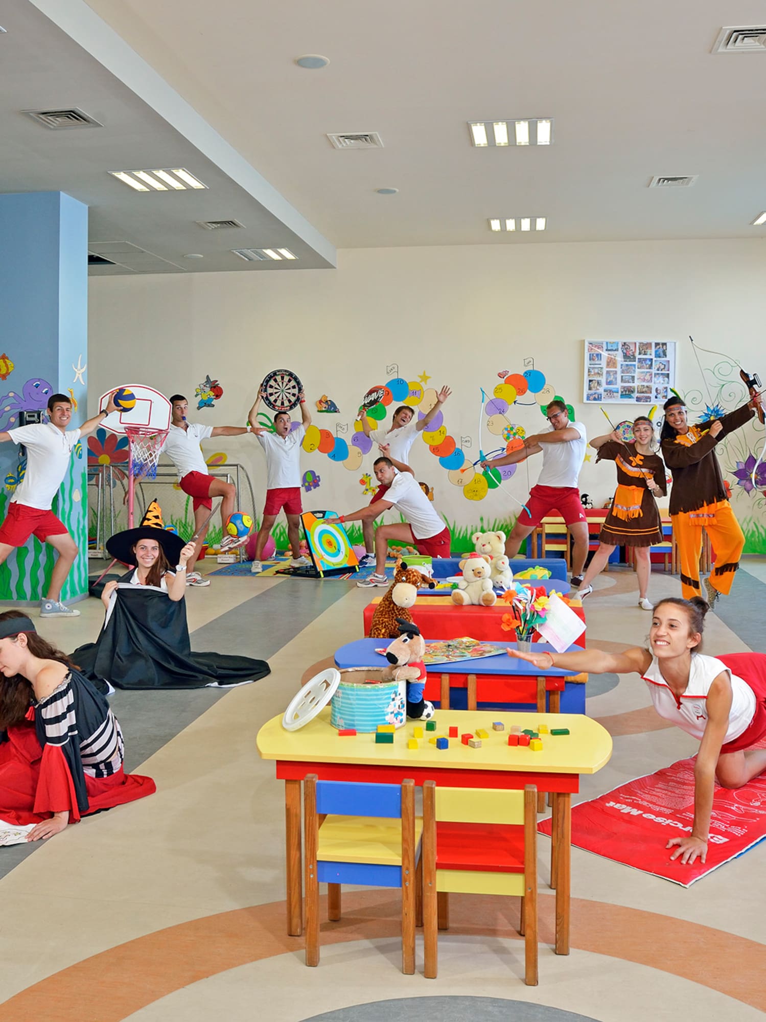 a group of people in a room