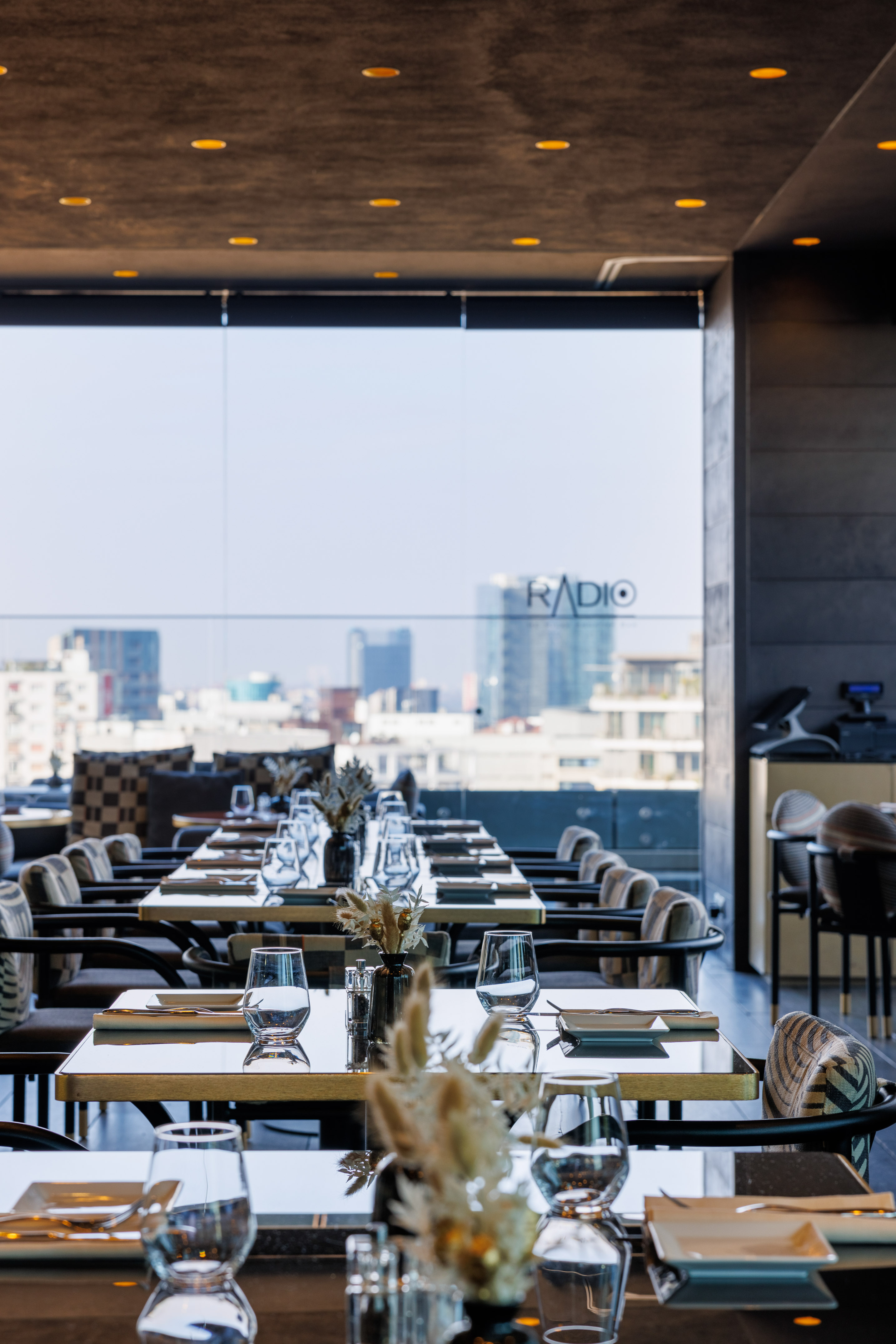 a restaurant with tables and chairs