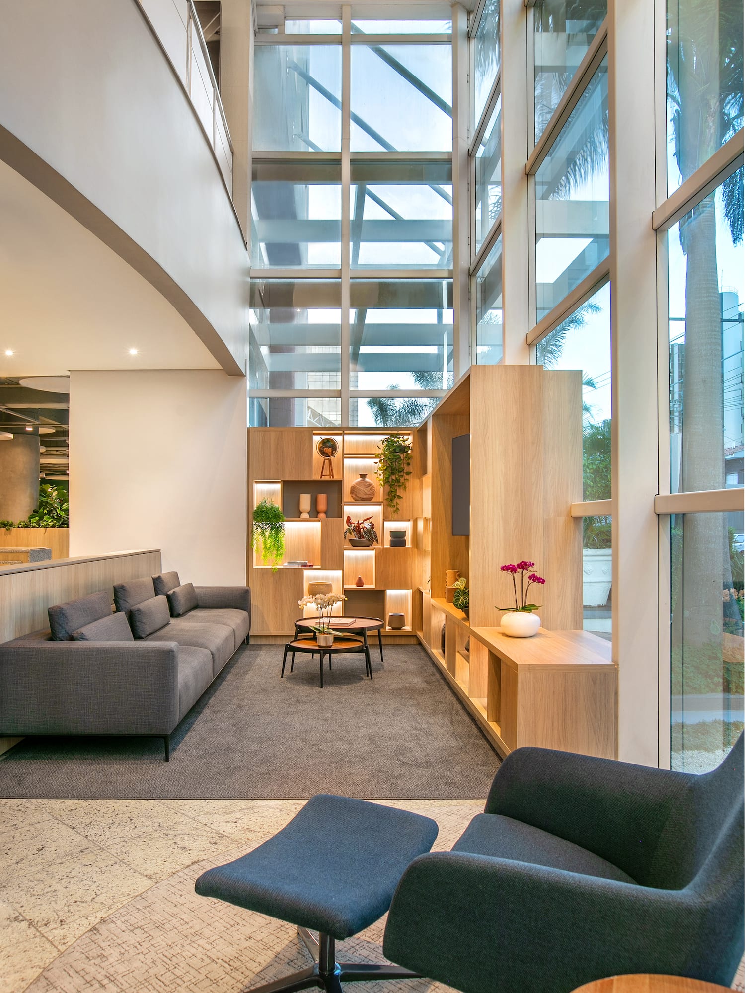 a room with a couch and a table