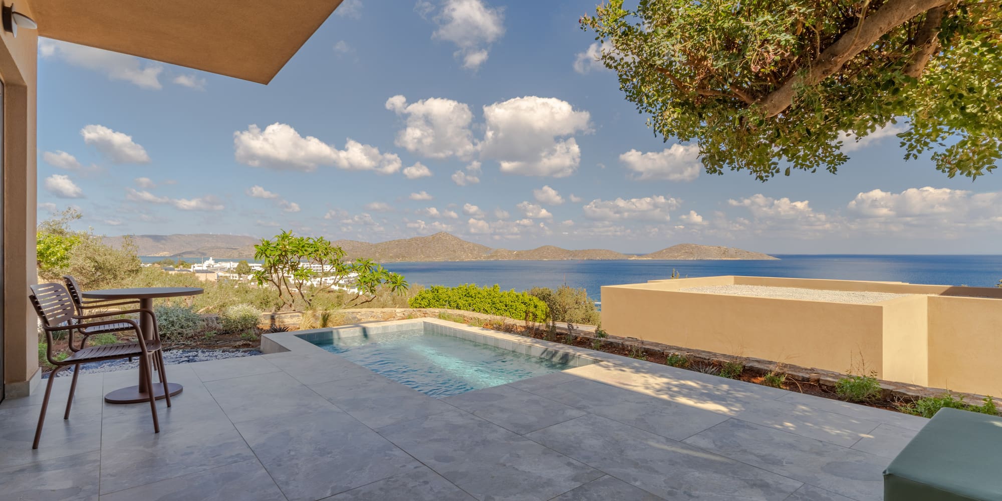 a pool with a view of the ocean