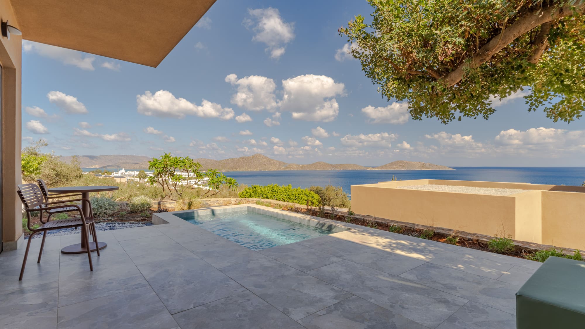 a pool with a view of the ocean