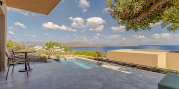 a pool with a view of the ocean