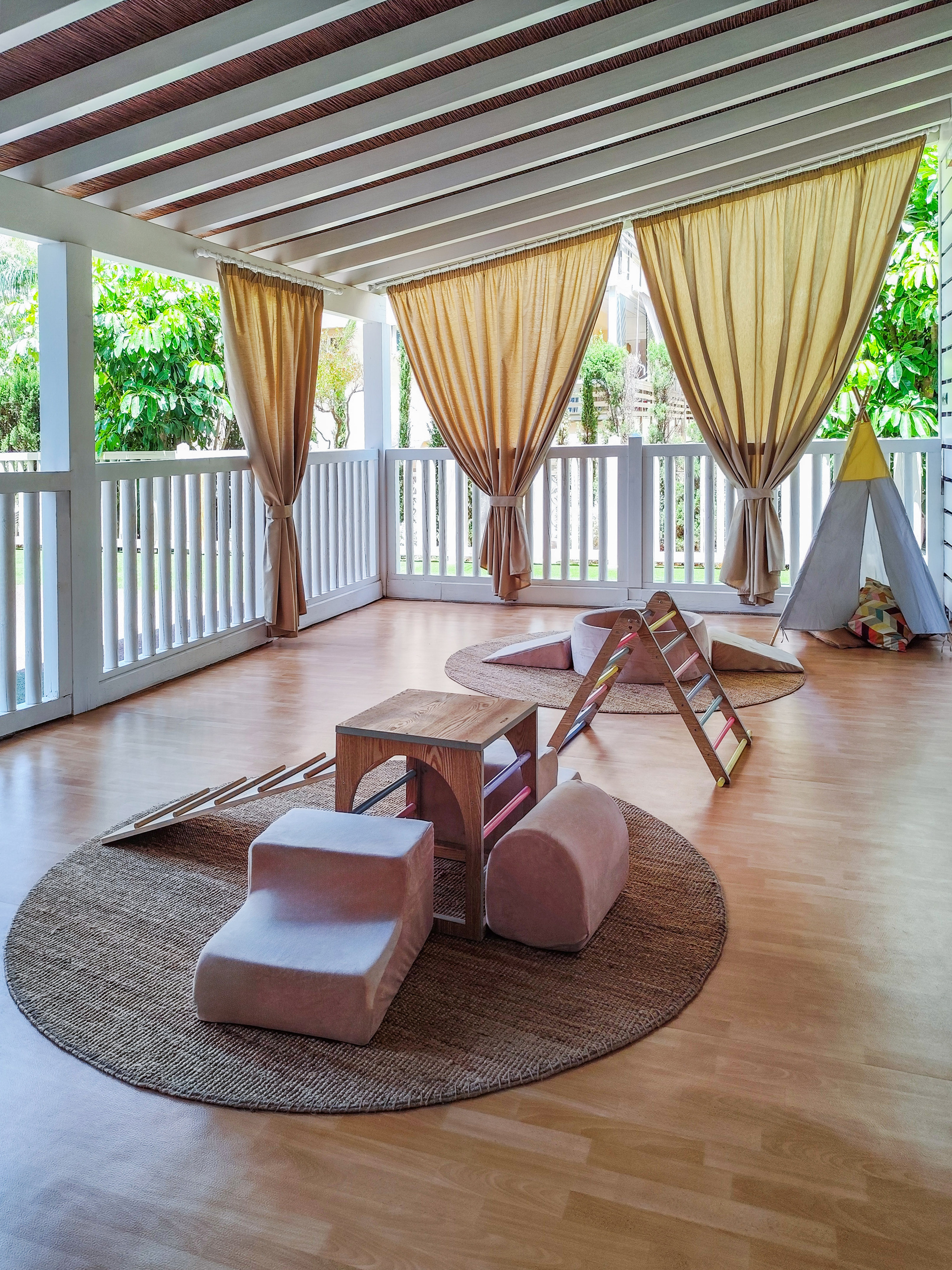 a room with a play area