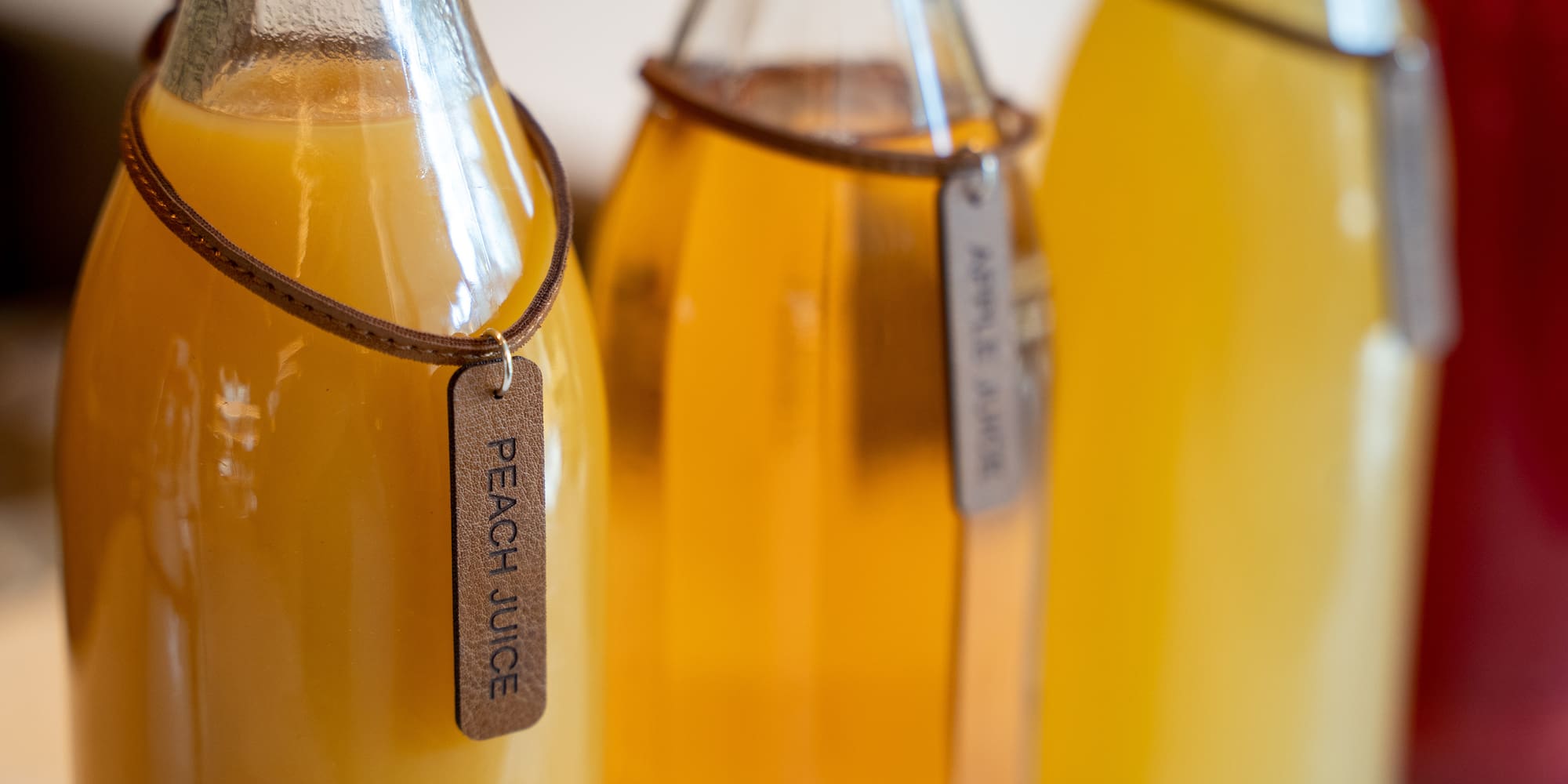 a group of bottles of juice