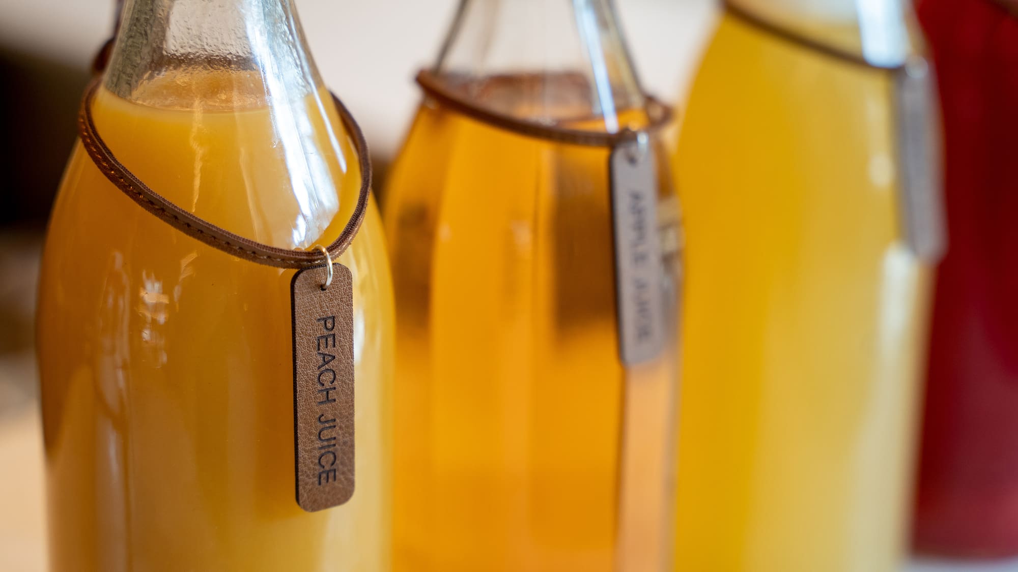 a group of bottles of juice