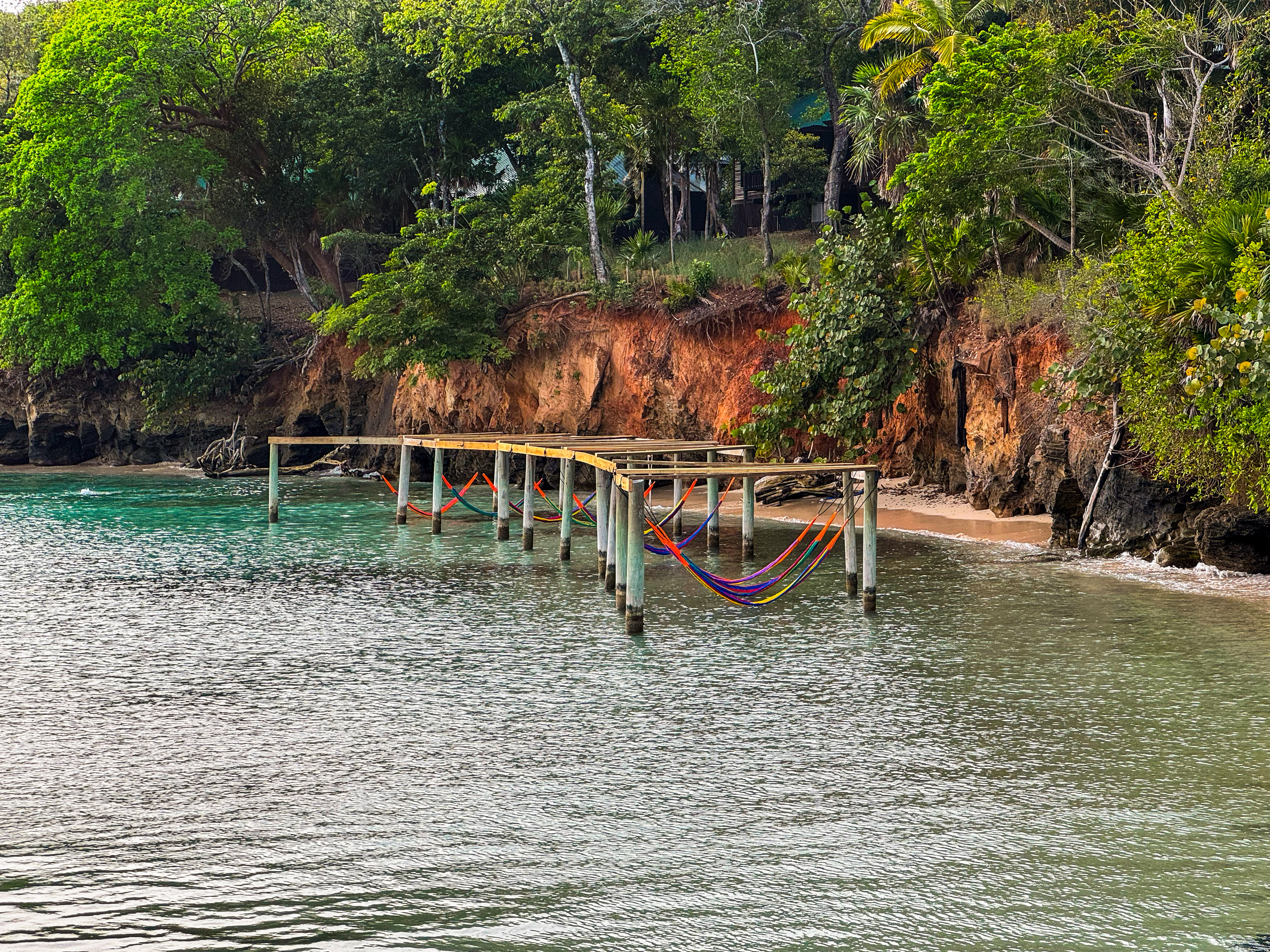 a dock over water with ropes and ropes attached to it