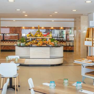 a food buffet in a restaurant