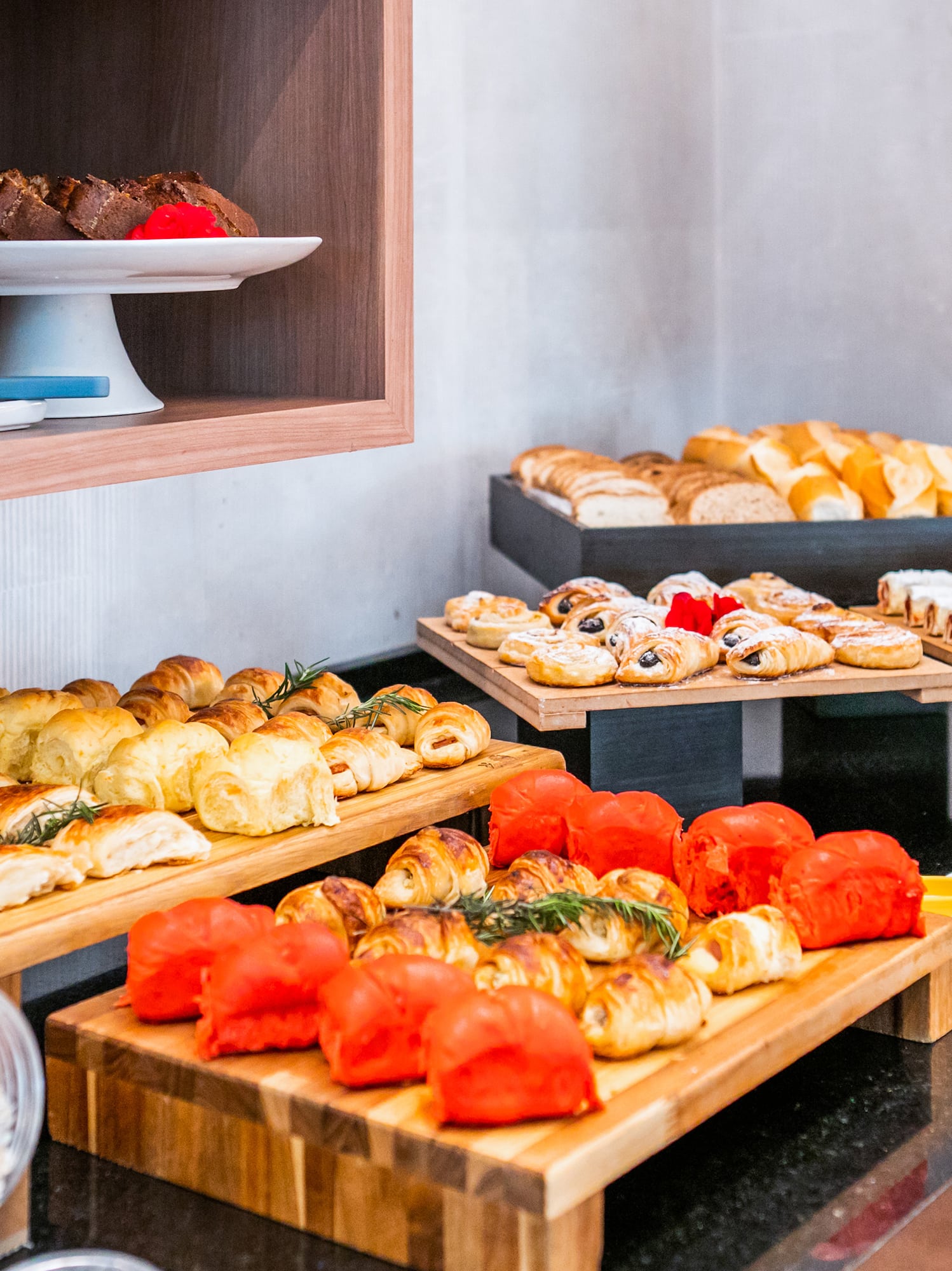 a table with different types of pastries