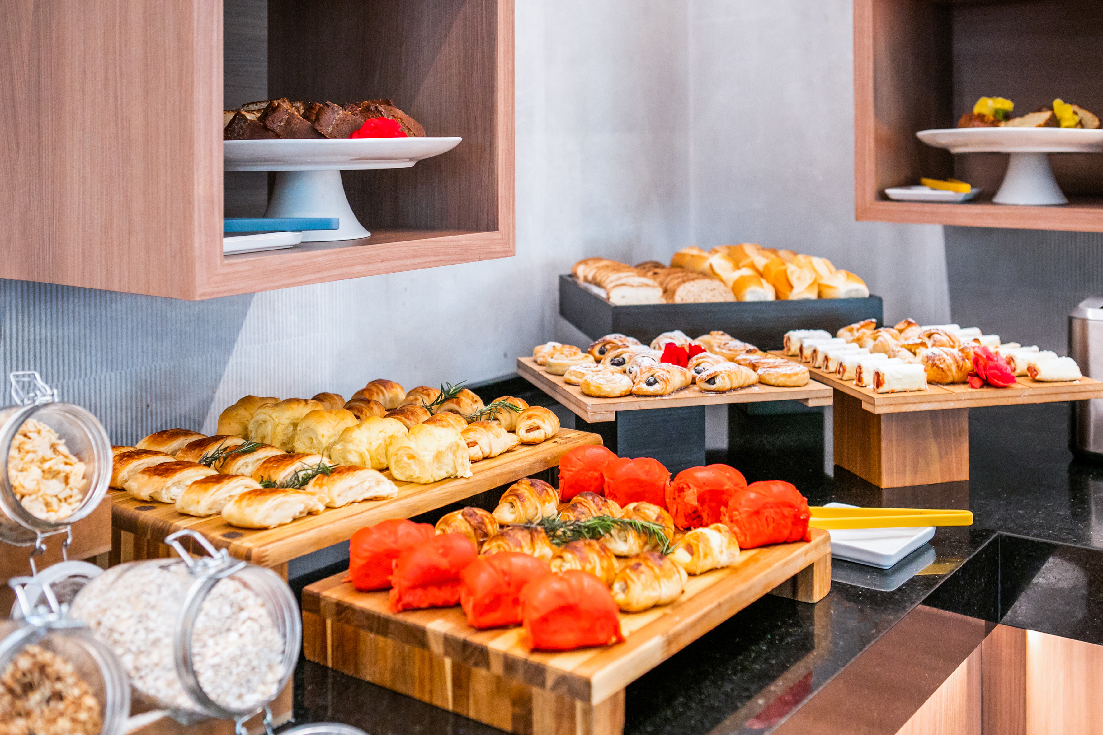 a table with different types of pastries