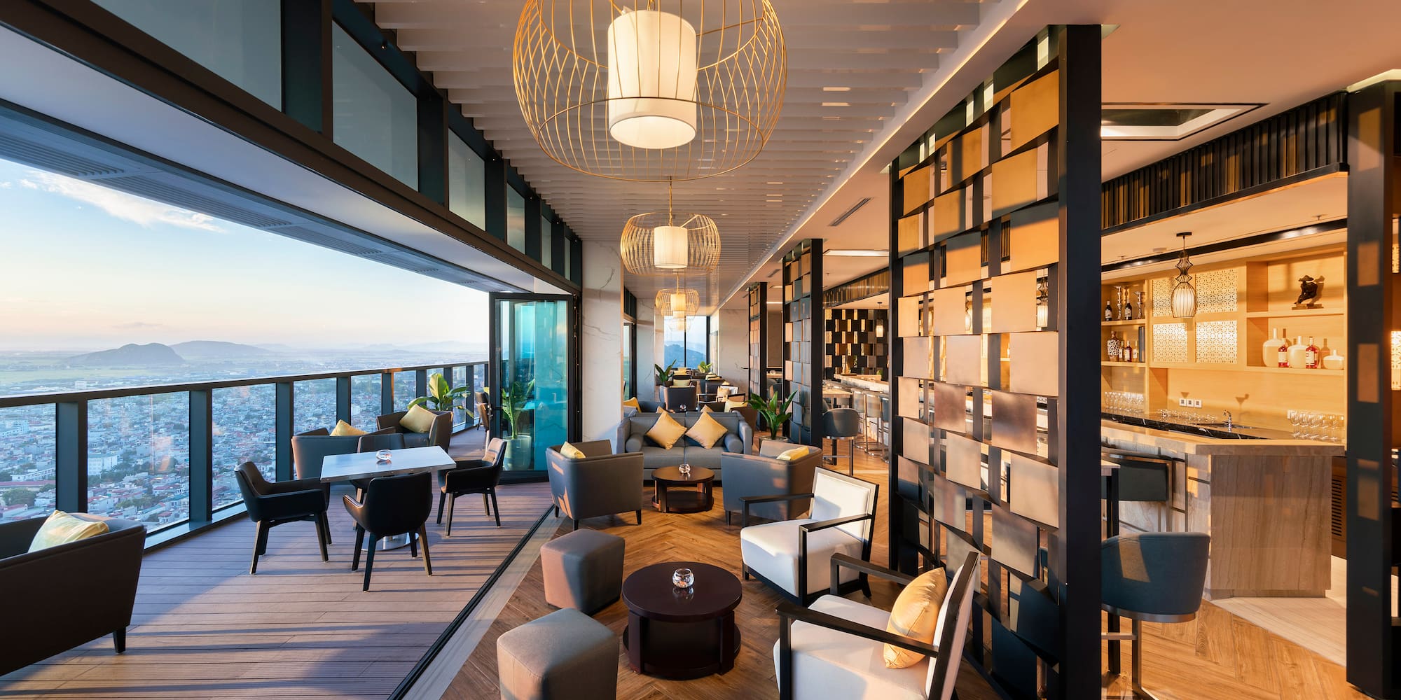 a room with a view of a city