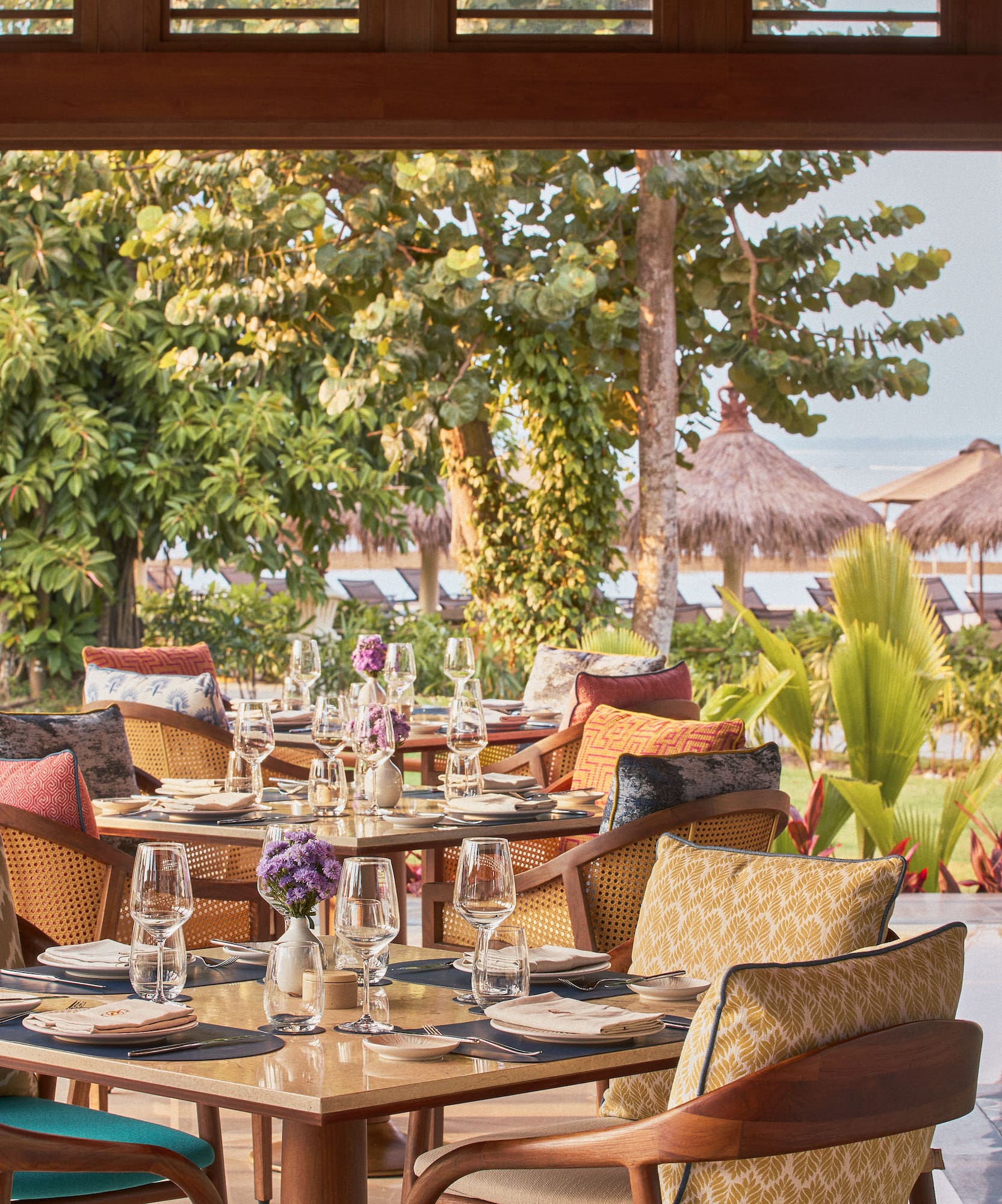 a table set up for a meal