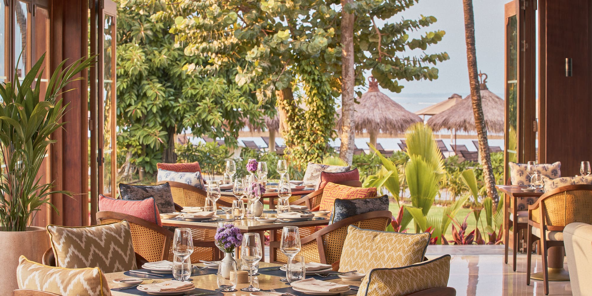 a table set up for a meal