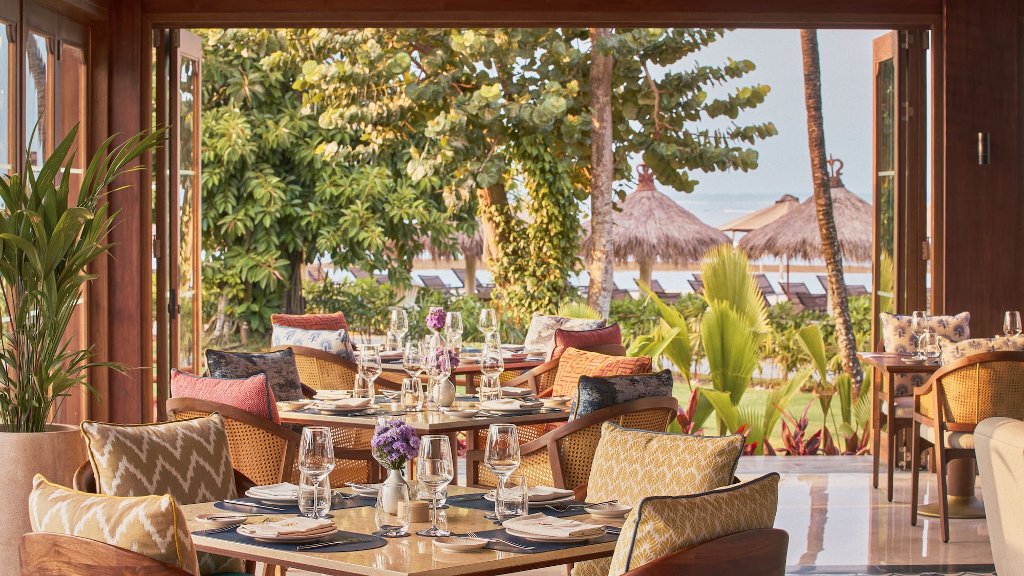 a table set up for a meal