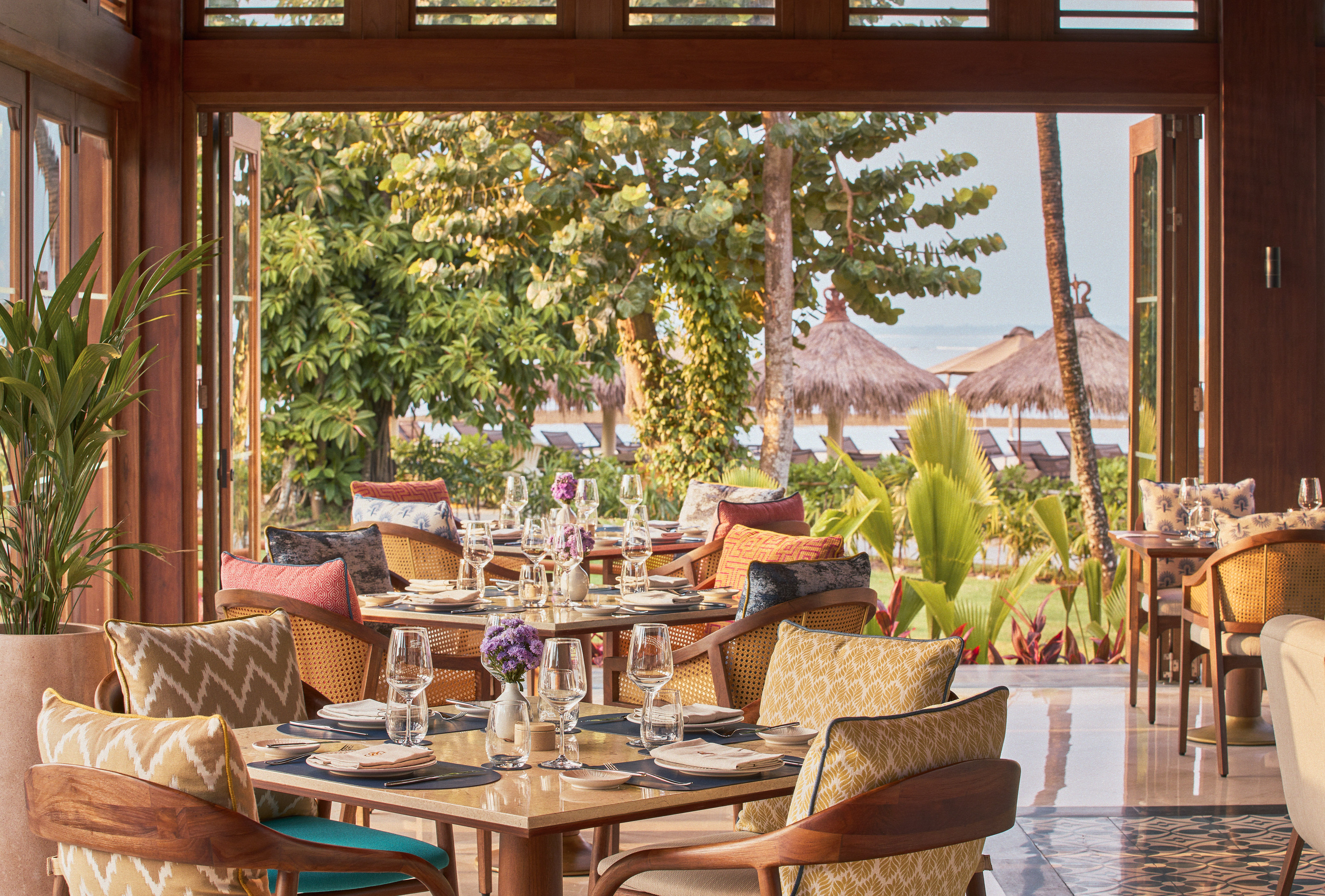 a table set up for a meal