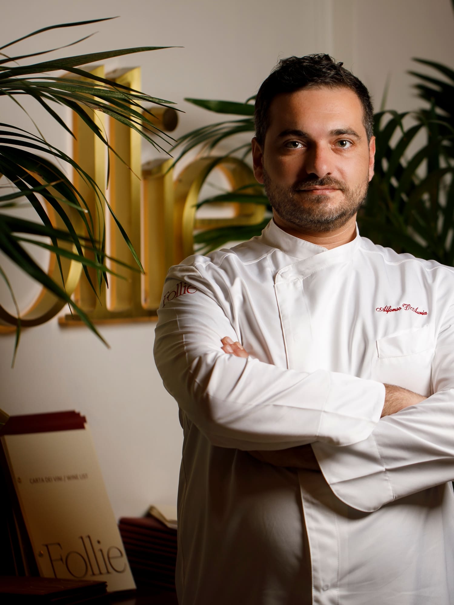 a man in a white coat