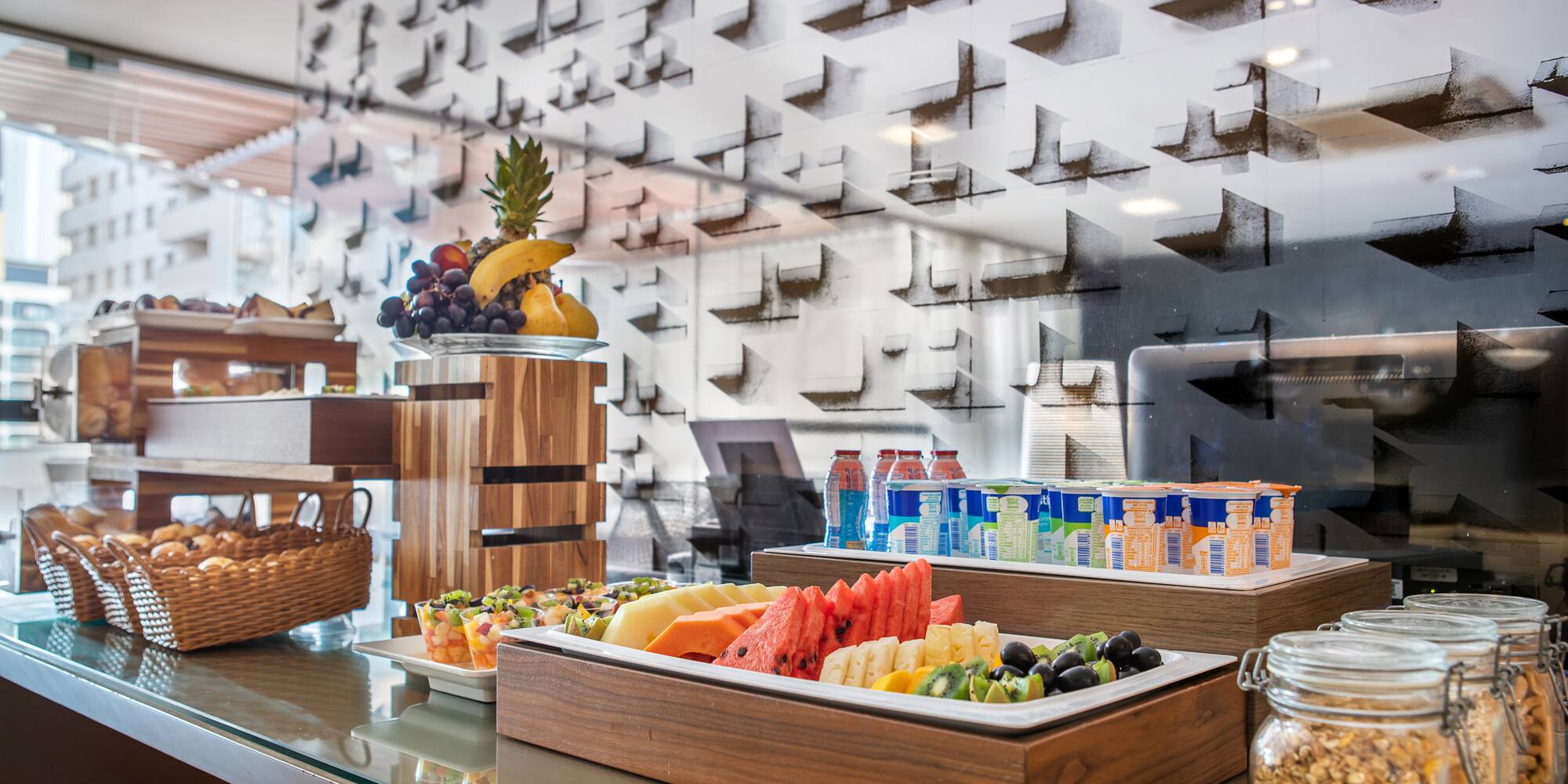 a table with food on it