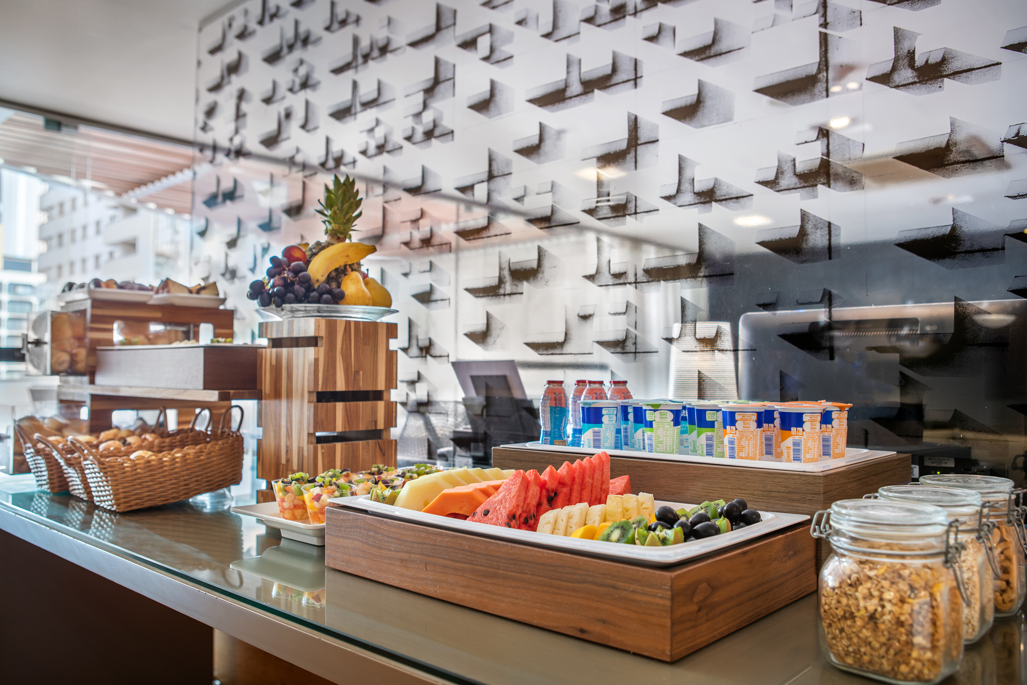 a table with food on it