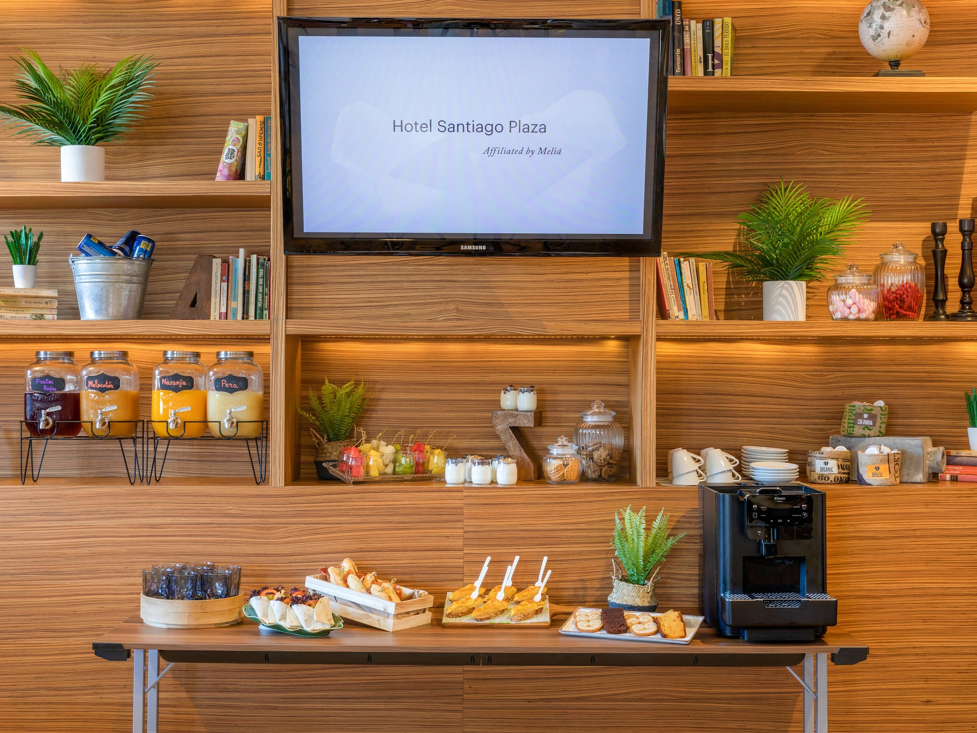 a table with food on it