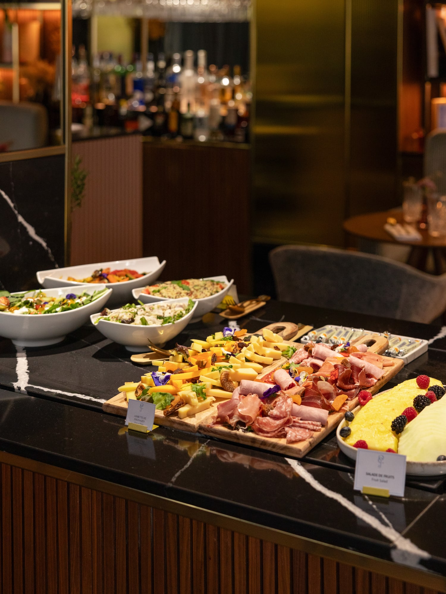 a table with food on it