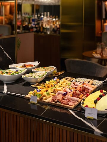 a table with food on it