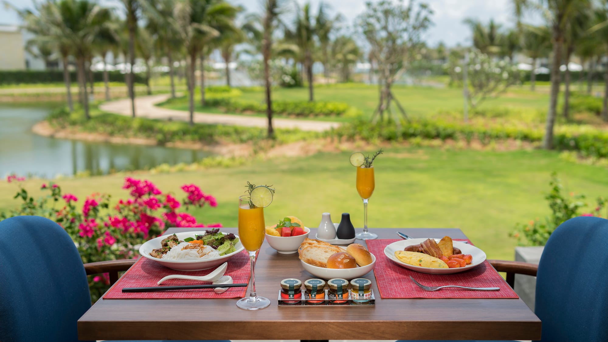 a table with food on it