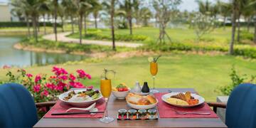 a table with food on it