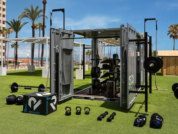 a gym equipment on a grass field