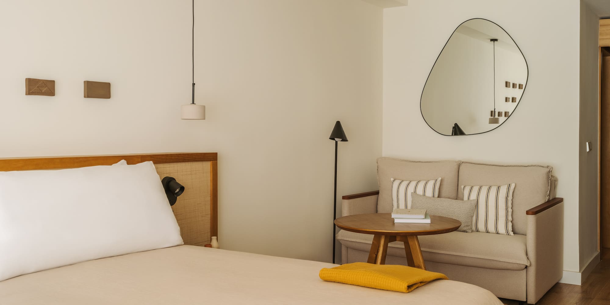 a room with a bed and a couch