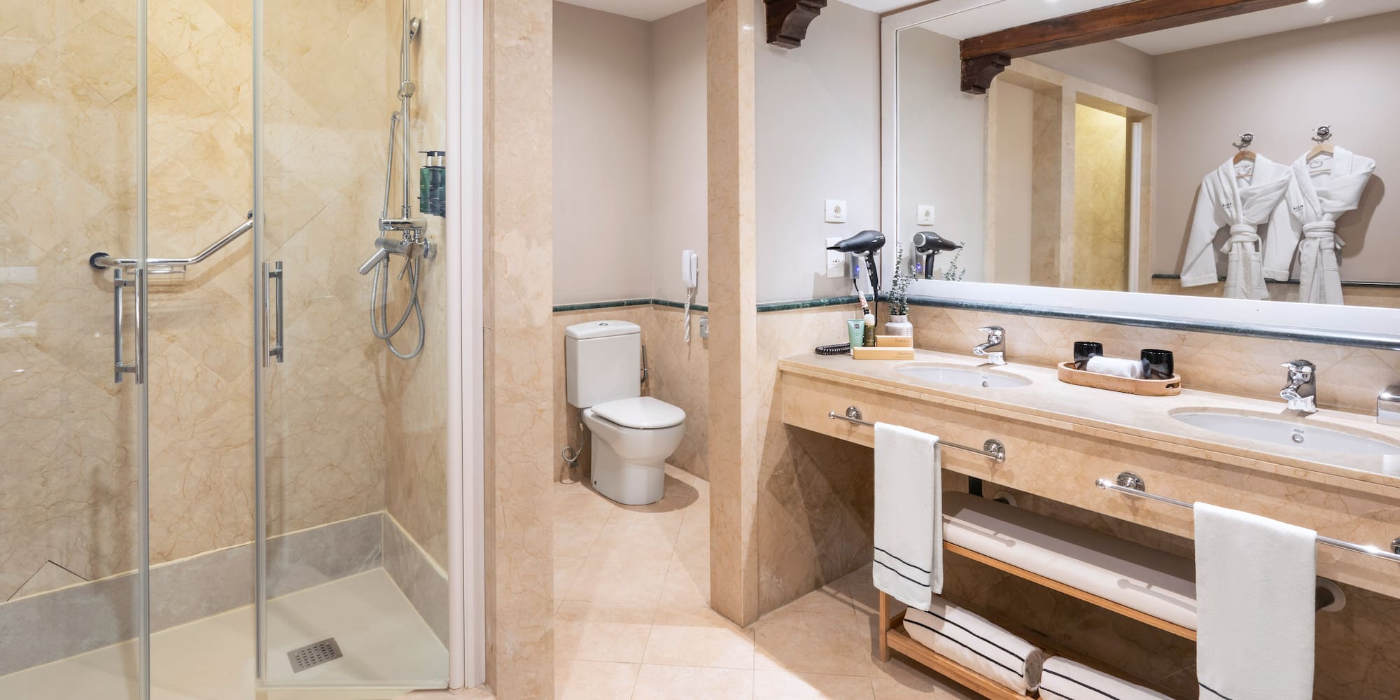 a bathroom with a shower and sink