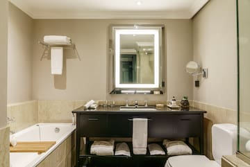 a bathroom with a sink and a bathtub