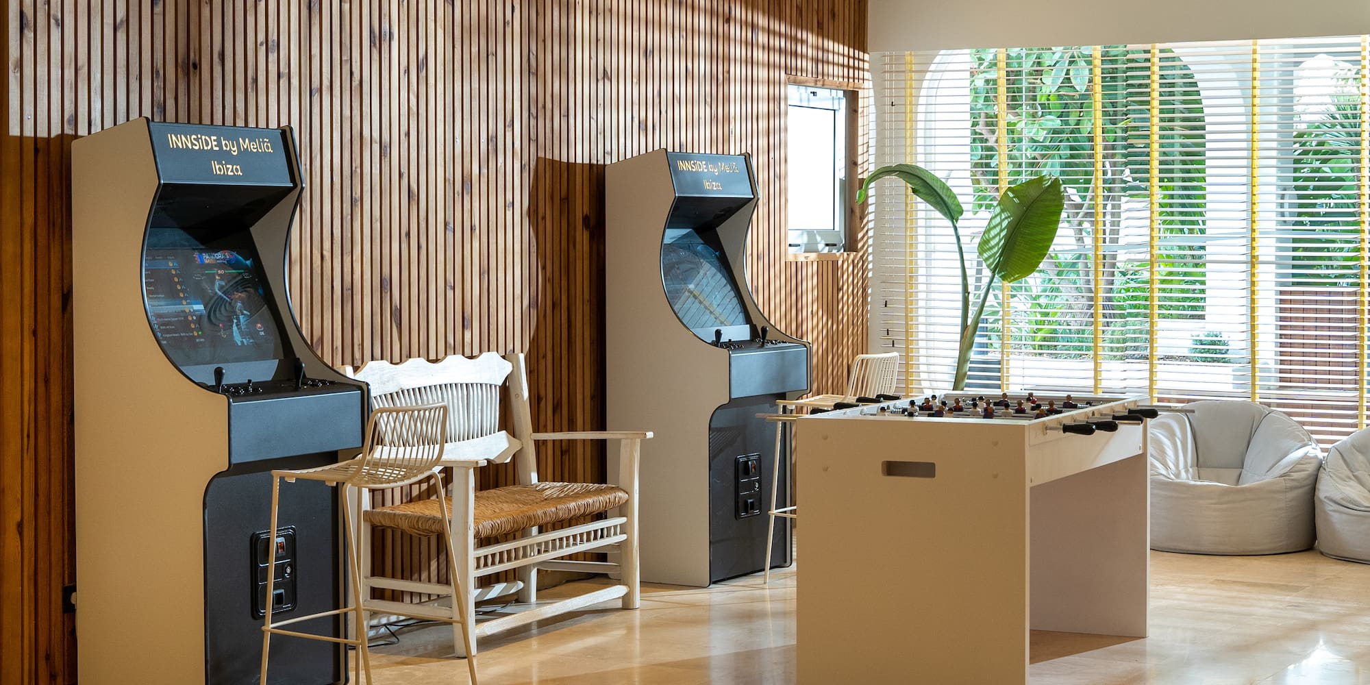 a room with arcade games