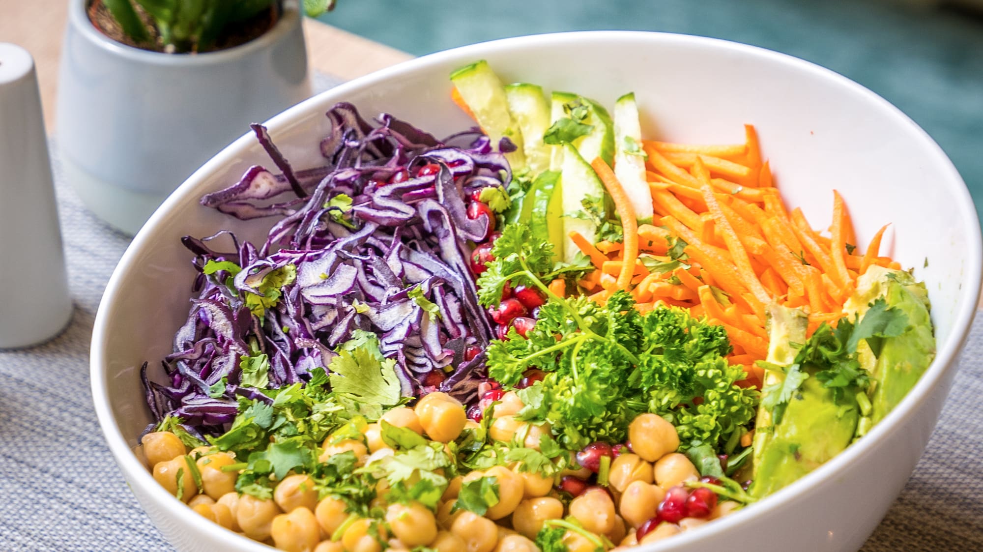 a bowl of food on a table