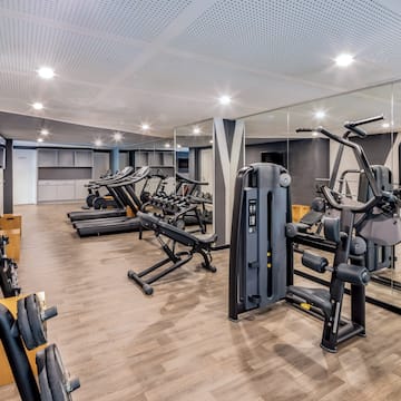 a room with exercise equipment