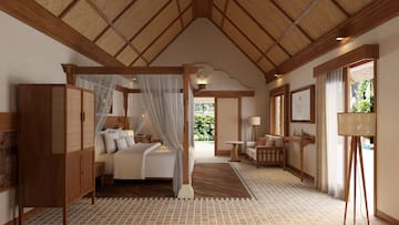 a room with a bed and a couch