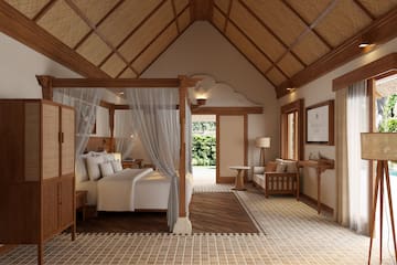 a room with a bed and a couch