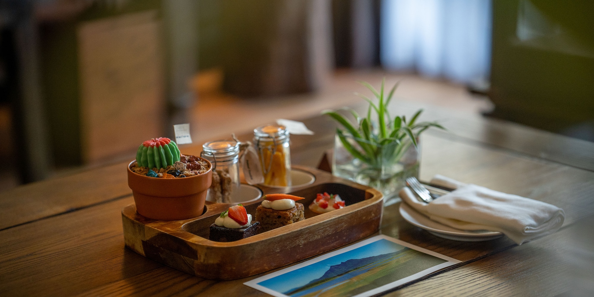 a tray of food on a table
