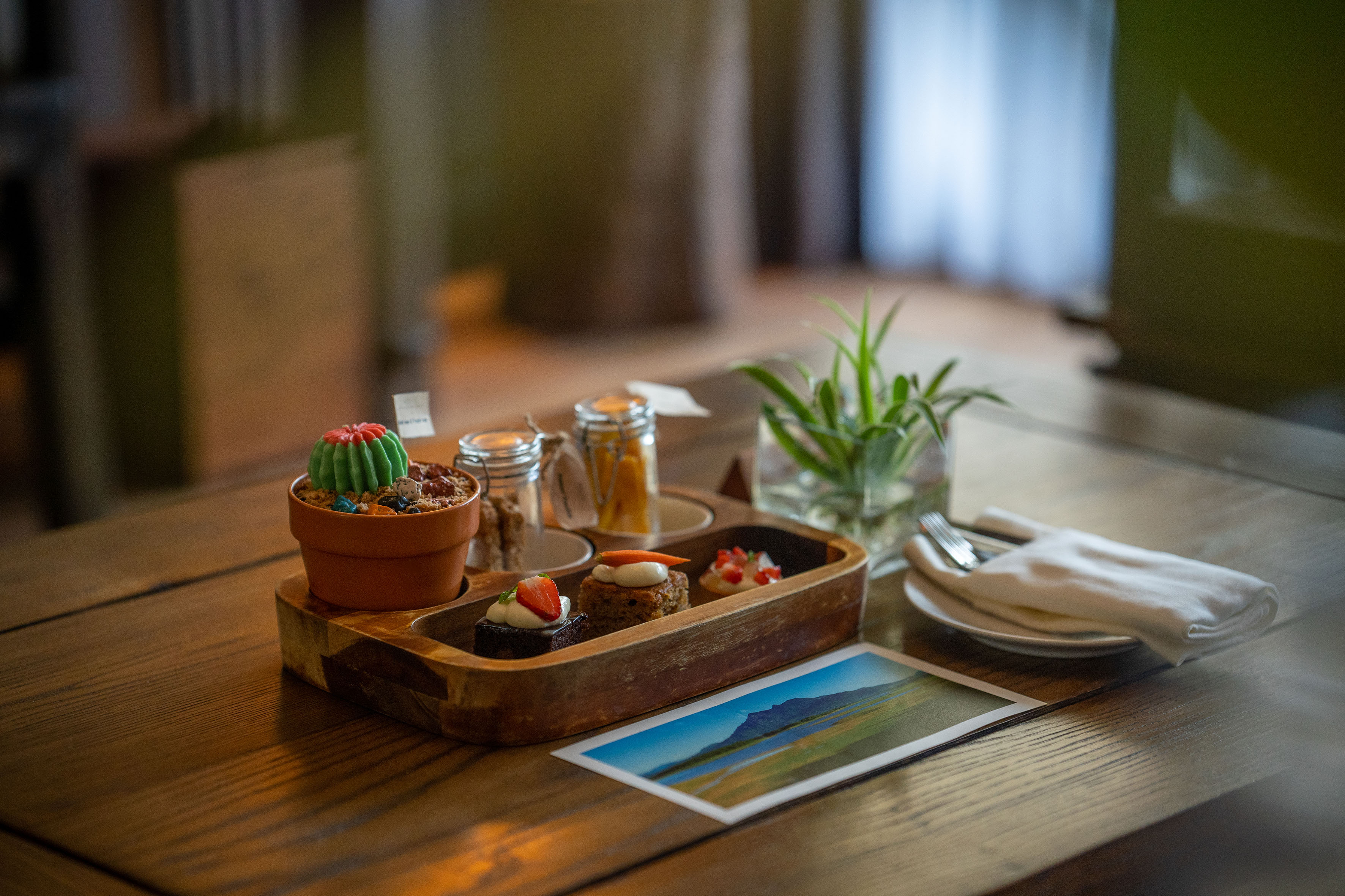 a tray of food on a table