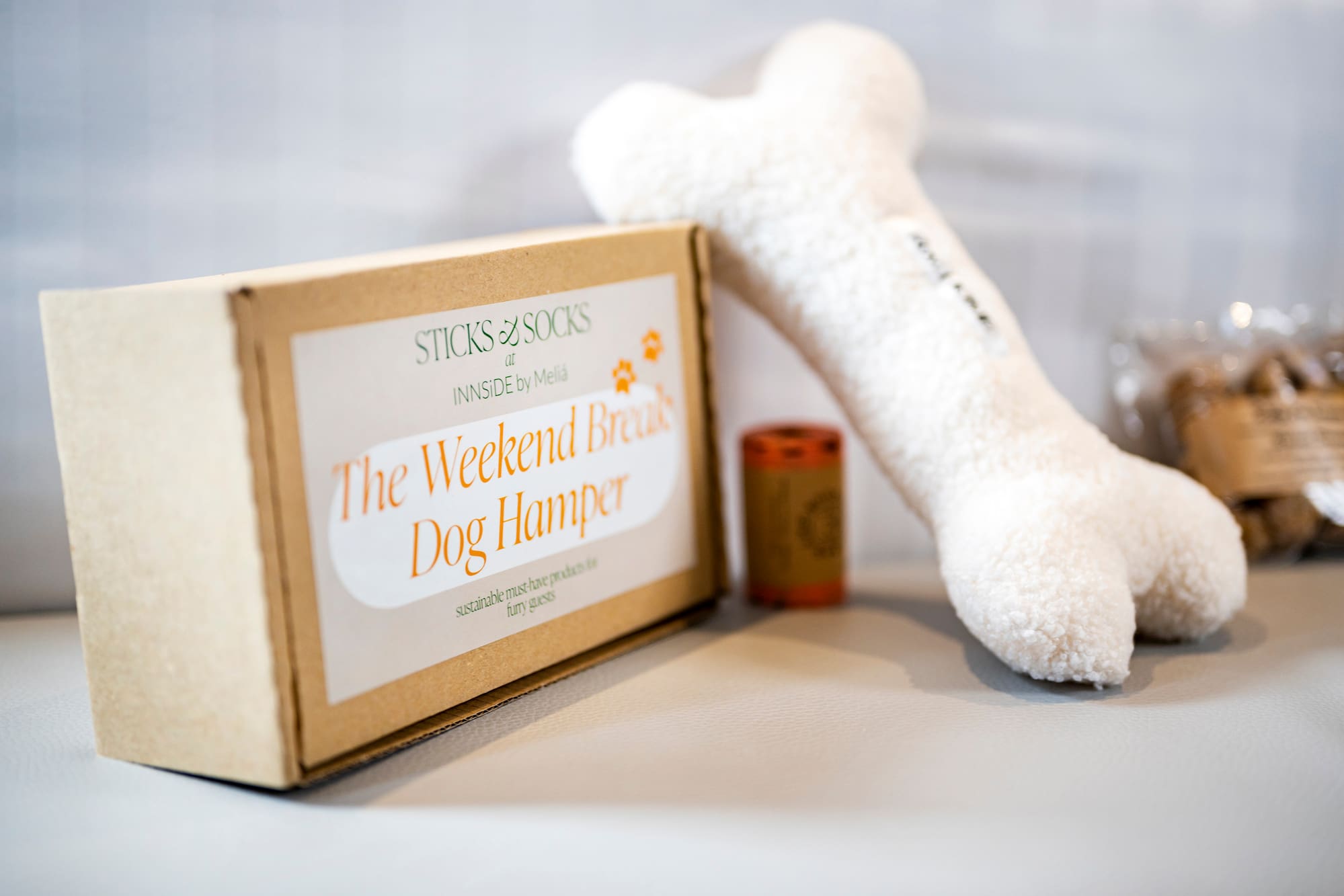 a dog toy next to a box