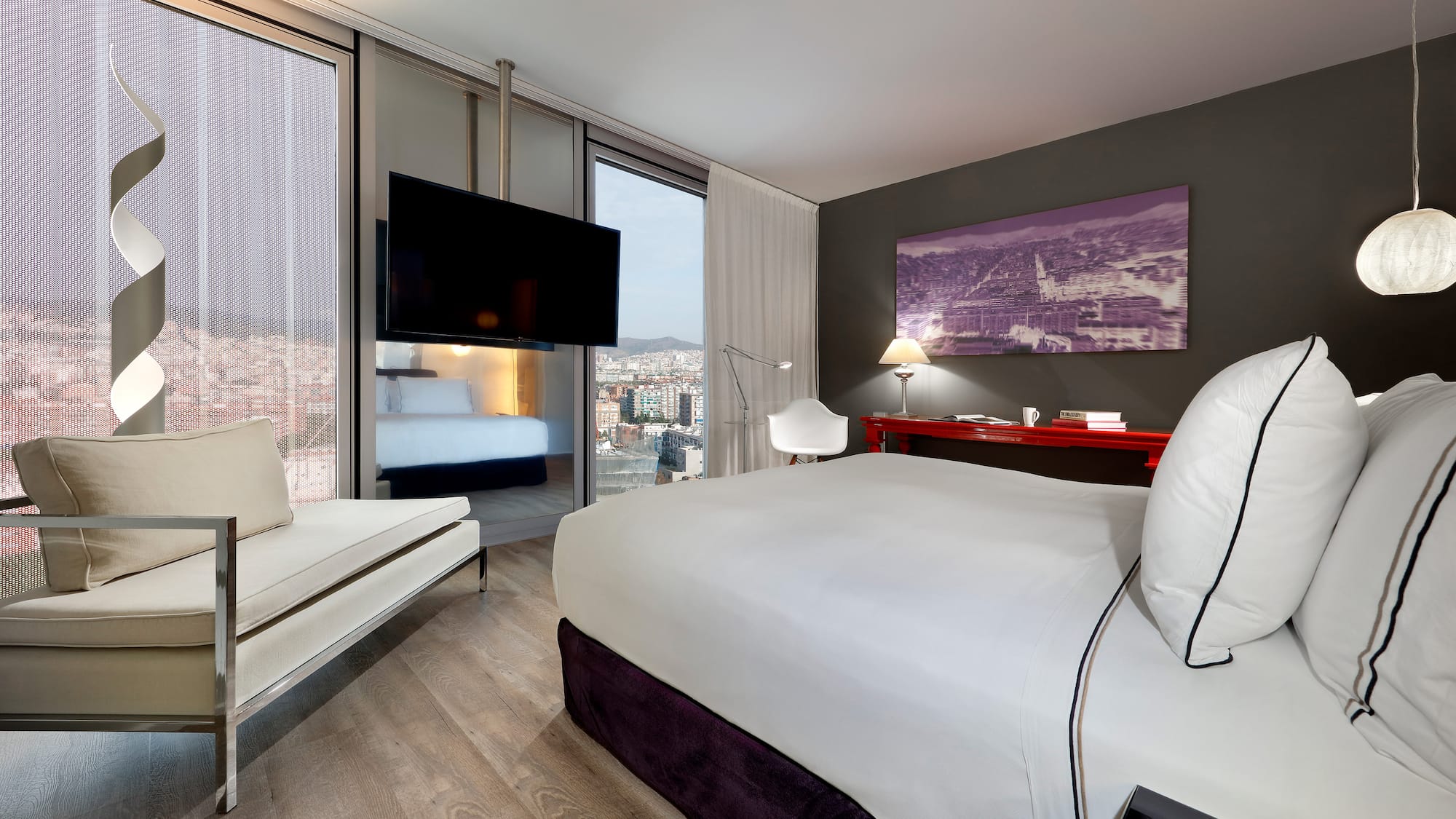 a room with a bed and a couch