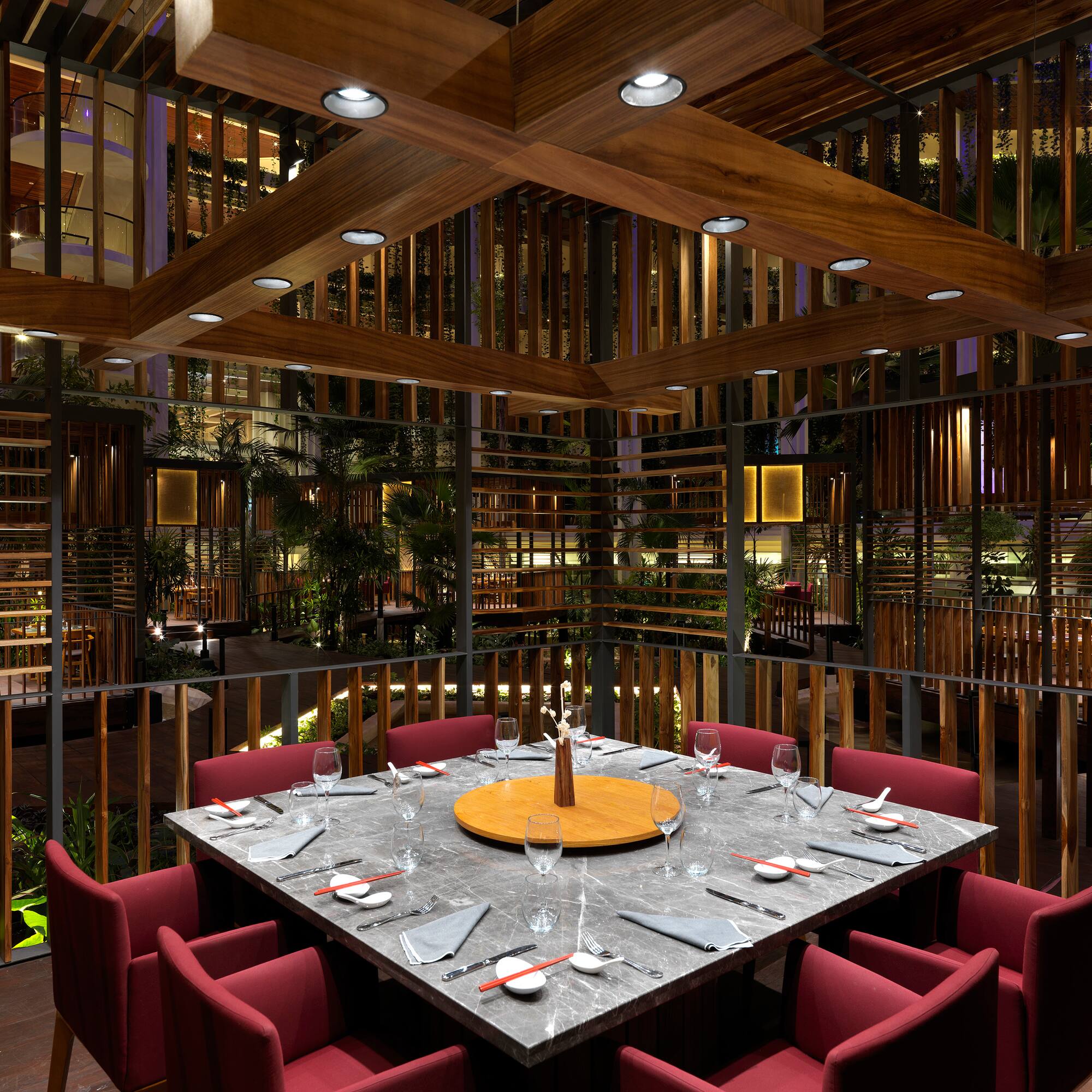 a table set for a dinner