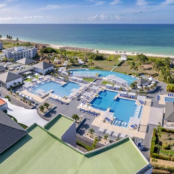 a swimming pool and a beach